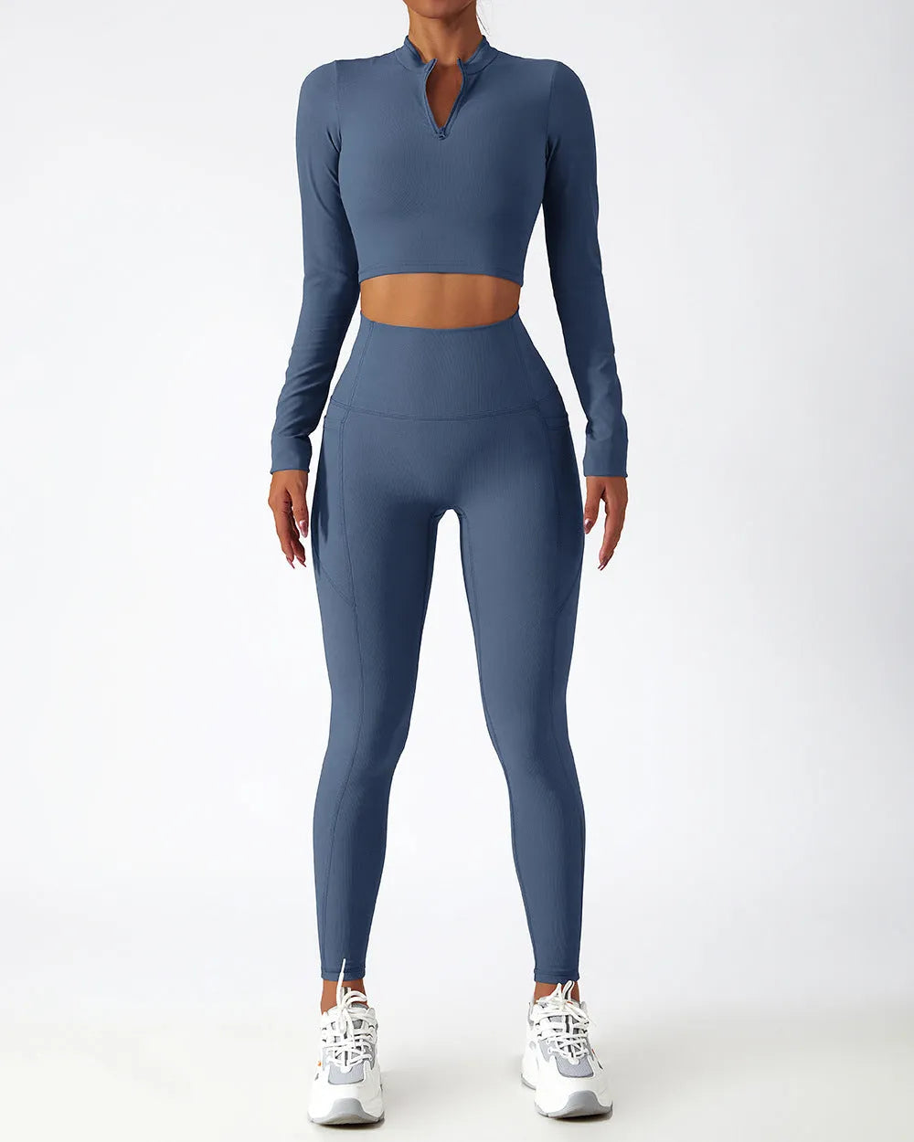 Long Sleeve Yoga Suit Running Training Belt Chest Pad Top - Bellarte Enchanté Long Sleeve Yoga Suit Running Training Belt Chest Pad Top